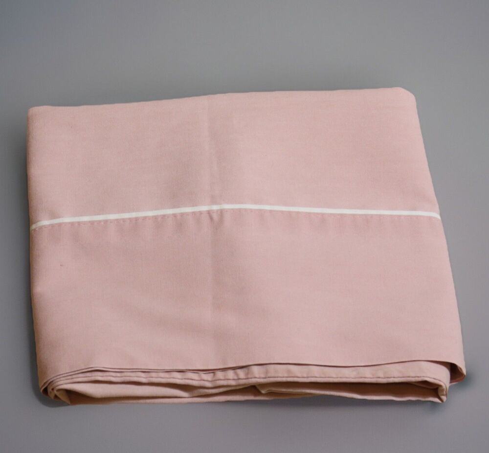 Stevens Pillowcase Standard Pink White Cotton Blend Modern USA Vintage